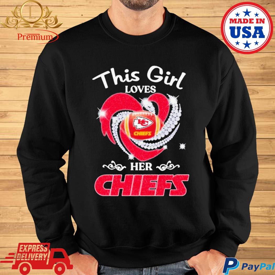 KC Chiefs Glitter Heart Love Shirt