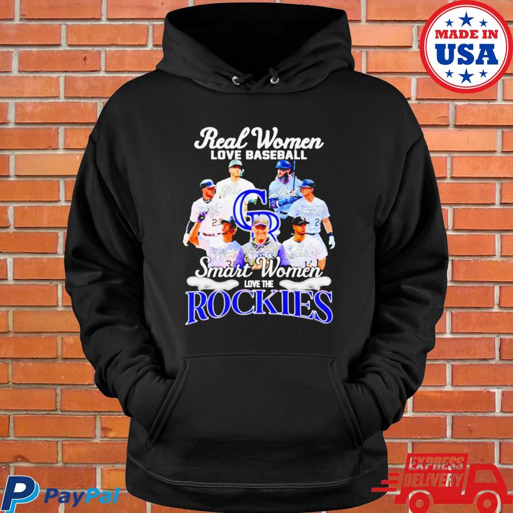 Real women love baseball smart women love the rockies shirt, hoodie,  sweater, long sleeve and tank top