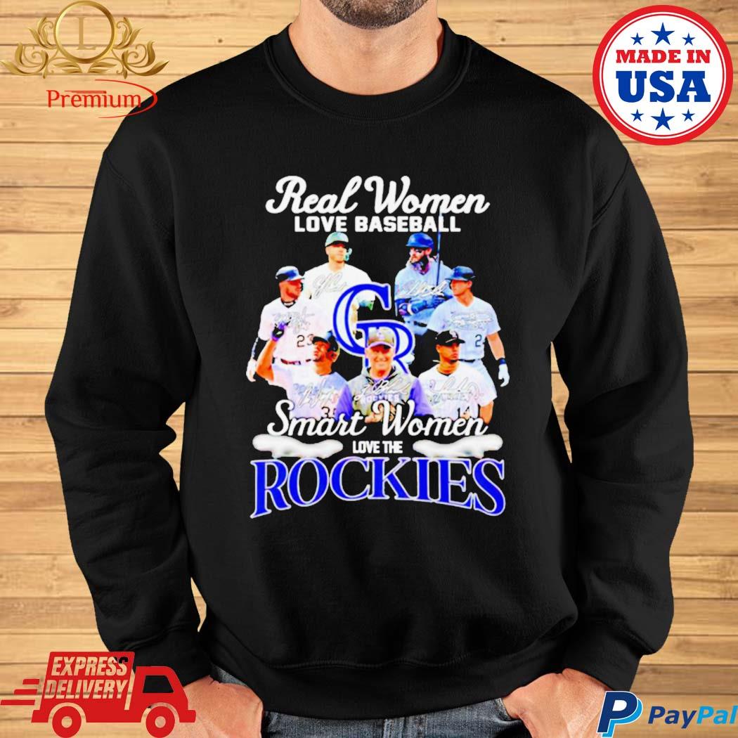 Real women love baseball smart women love the rockies shirt