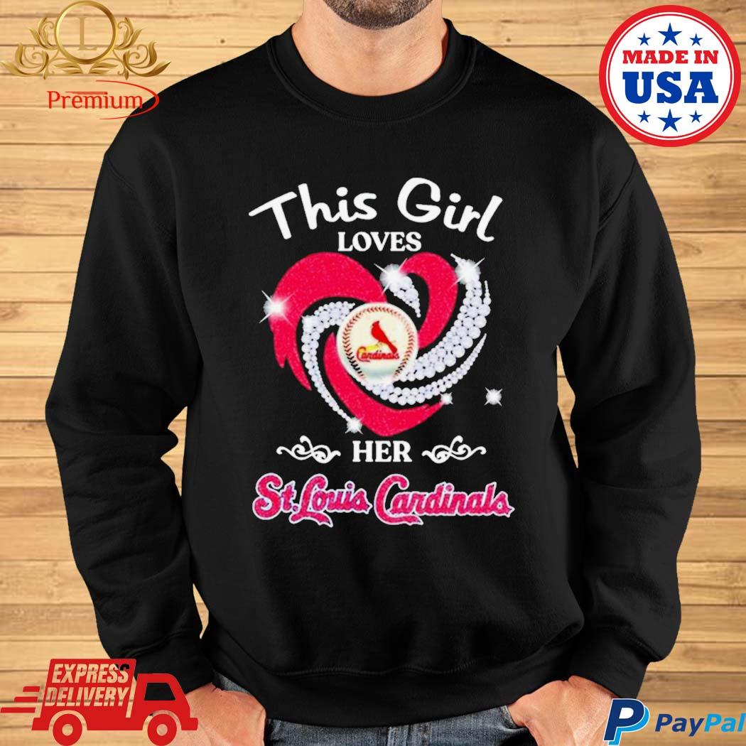 This girl love her st.louis cardinals diamonds heart shirt, hoodie