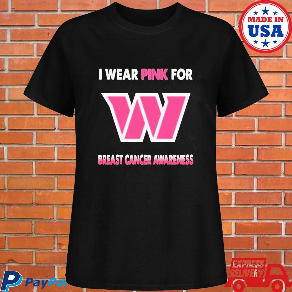 Official Washington commanders I wear pink for breast cancer awareness T- shirt, hoodie, tank top, sweater and long sleeve t-shirt