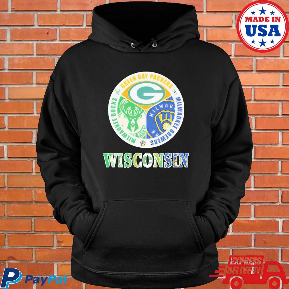 Official Wisconsin Badgers Green Bay Packers Milwaukee Brewers And  Milwaukee Bucks Unisex T t-shirt, hoodie, longsleeve, sweater