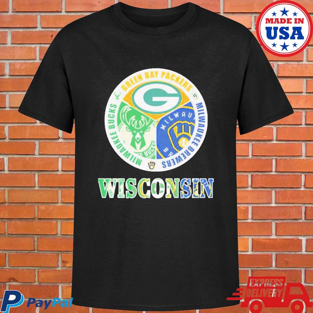 Wisconsin Green Bay Packers Brewers Milwaukee Bucks 2023 t-shirt