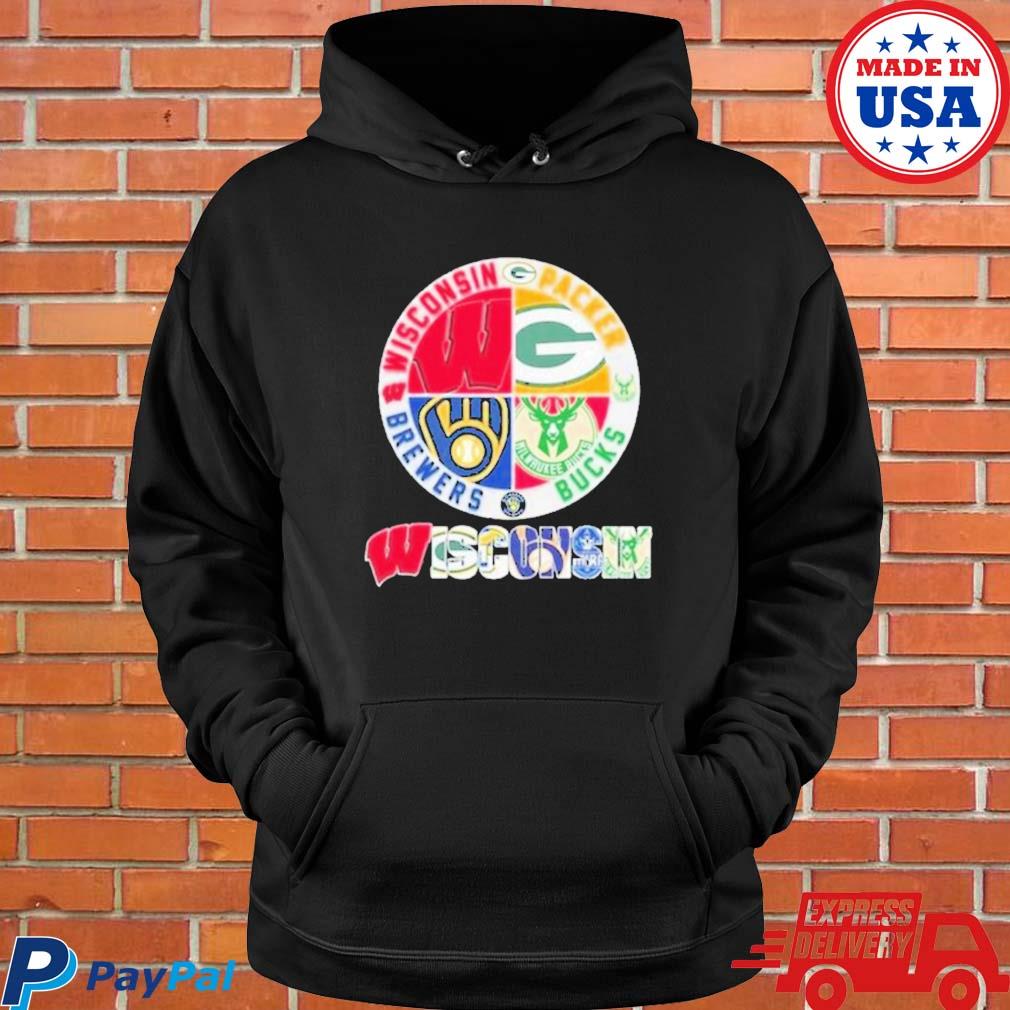 The Wisconsin Sport Team With Milwaukee Brewers Milwaukee Bucks Wisconsin  Badgers And Green Bay Packers Shirt, hoodie, sweater, long sleeve and tank  top