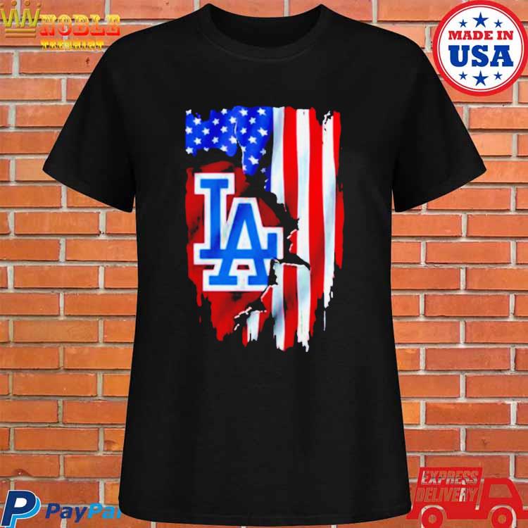  Dodger Baseball Flag T-Shirt : Sports & Outdoors