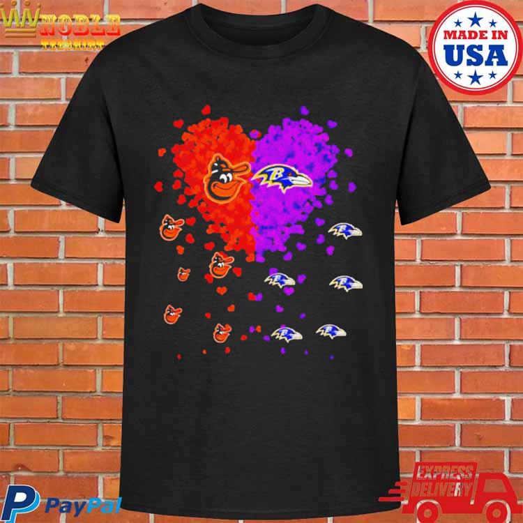 Baltimore Orioles Baltimore Ravens logo in heart Shirt - Bring