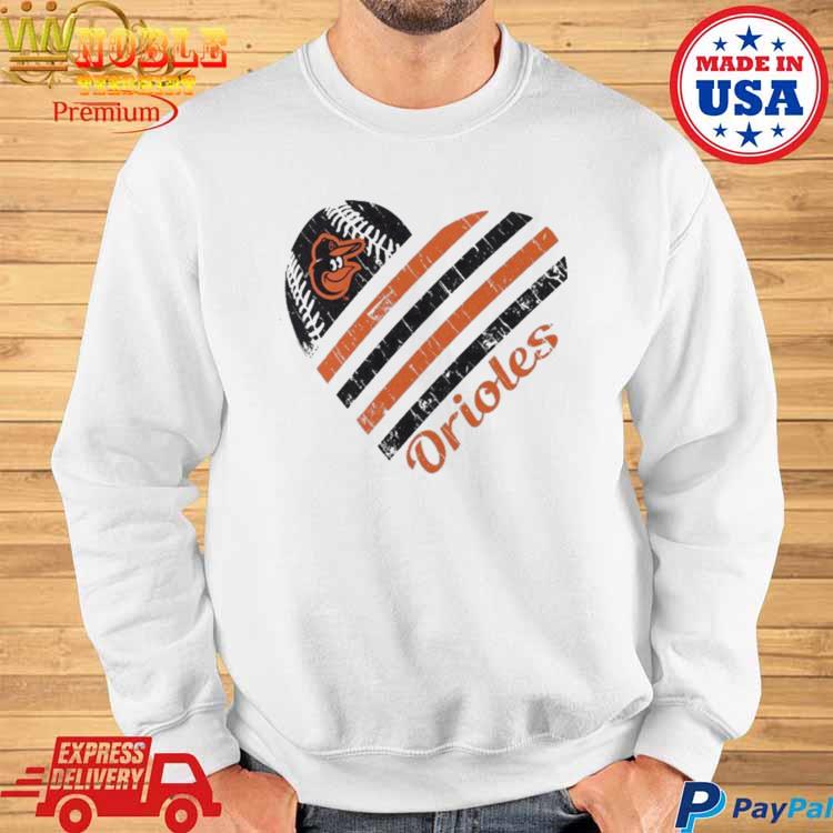 Baltimore Orioles G III 4Her by Carl Banks White Heart T Shirt