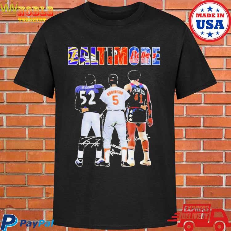 Official baltimore Ravens Lewis Orioles Robinson Bullets Unselo T
