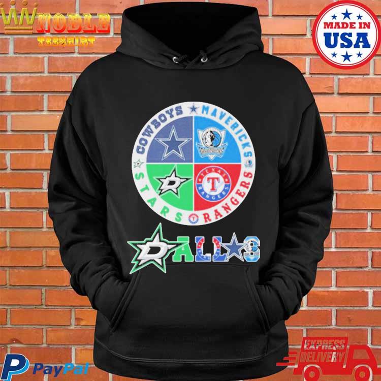 Official Dallas circle logo sport teams Cowboys rangers stars mavericks T- shirt, hoodie, tank top, sweater and long sleeve t-shirt