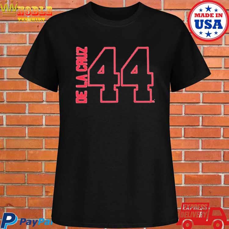 Men's '47 Elly de La Cruz Red Cincinnati Reds Name & Number T-Shirt