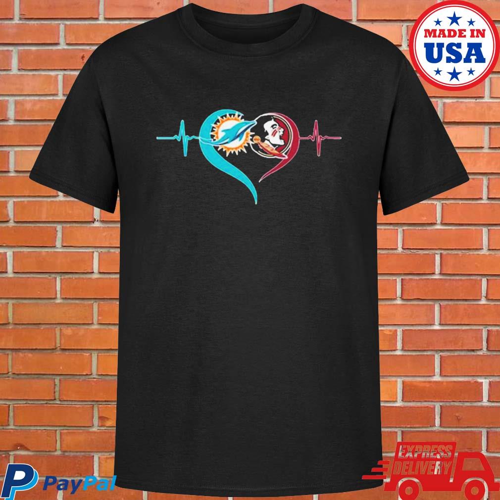 Heartbeat Miami Dolphins And Florida State Seminoles shirt - Limotees