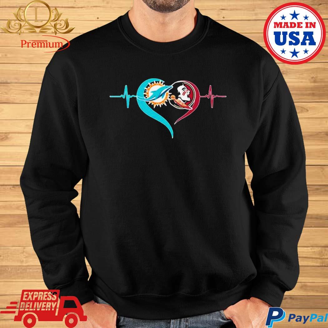 Heartbeat Miami Dolphins And Florida State Seminoles shirt - Limotees