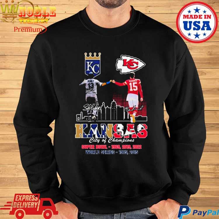 Official kansas Chiefs City Patrick Mahomes And City Royals Perez City Of  Champions T Shirt, hoodie, sweater, long sleeve and tank top