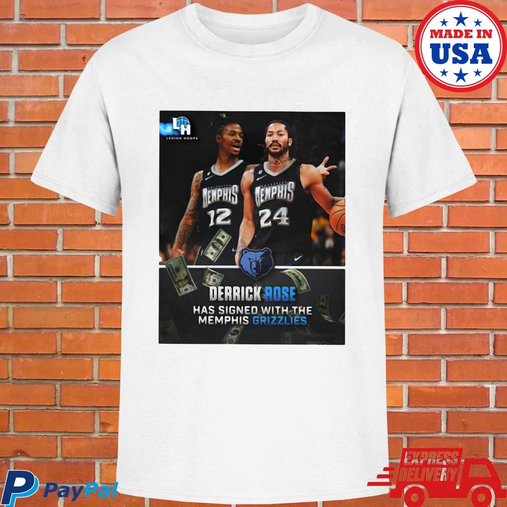 Official legion hoops derrick rose has signed with the memphis grizzlies T- shirt, hoodie, tank top, sweater and long sleeve t-shirt