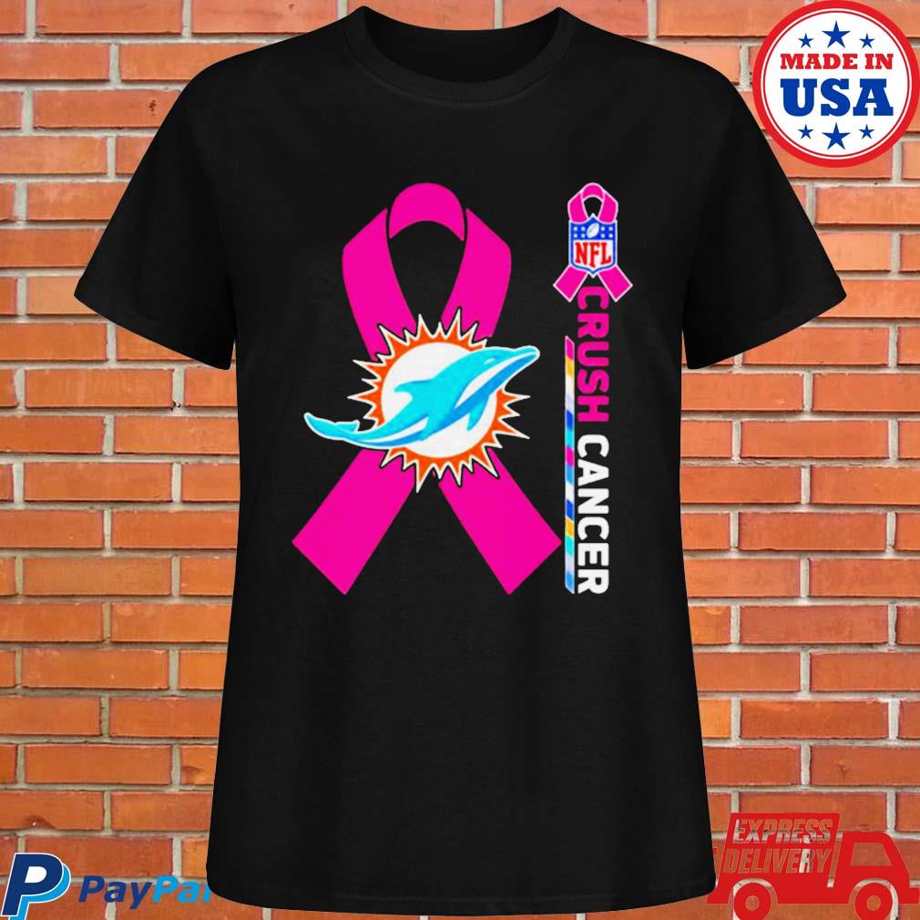 Official MiamI dolphins NFL crush cancer T-shirt, hoodie, tank top, sweater  and long sleeve t-shirt