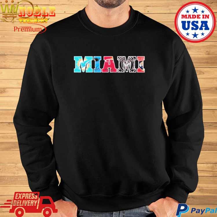 Official team MiamI sports teams miamI marlins miamI dolphins miamI heat  miamI panthers logo 2023 T-shirts, hoodie, tank top, sweater and long  sleeve t-shirt