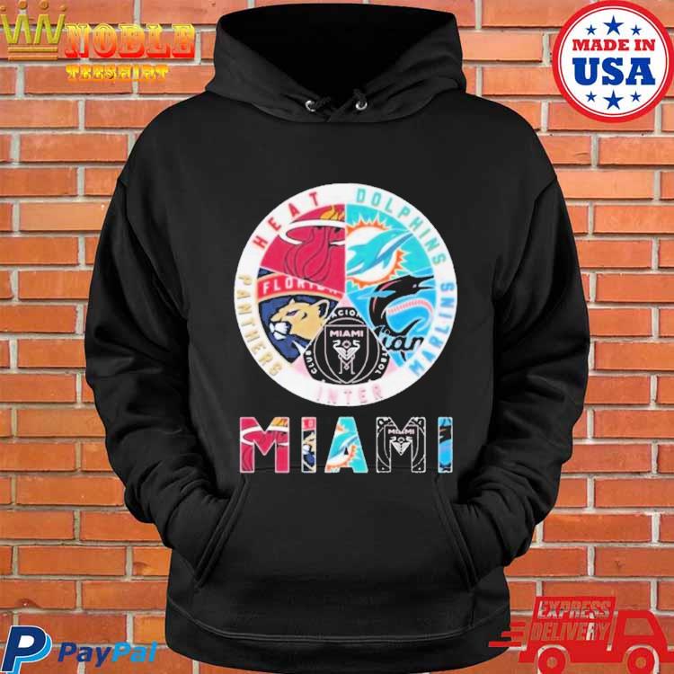 Official miamI sports teams miamI marlins miamI dolphins miamI heat miamI  panthers 2023 shirt, hoodie, sweater, long sleeve and tank top