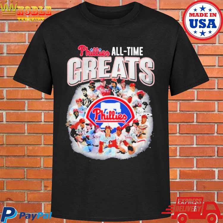 Philadelphia Phillies all-time greats signatures t-shirt by To-Tee