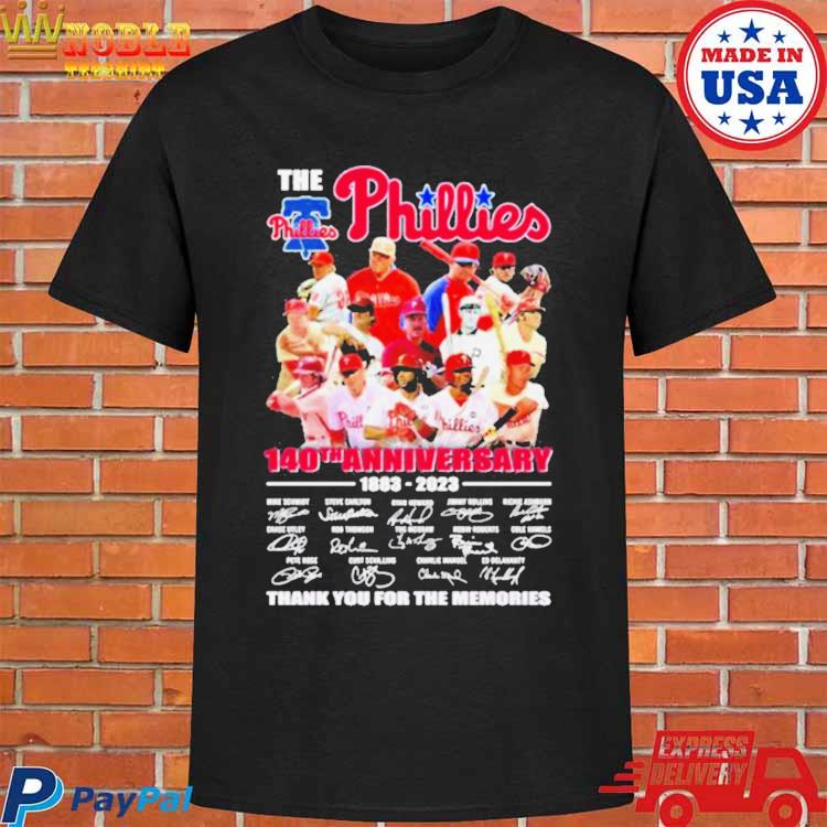 140 Years Of Philadelphia Phillies Baseball Team 1883-2023 Signatures Shirt