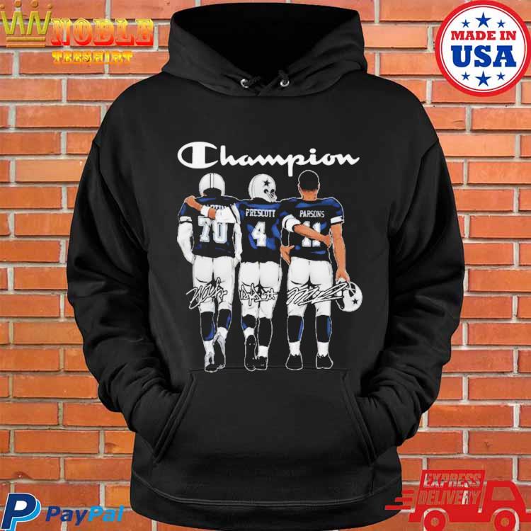 OfficiaI Champion Dallas Cowboys zack martin dak prescott and micah parsons  signatures T-shirt, hoodie, tank top, sweater and long sleeve t-shirt