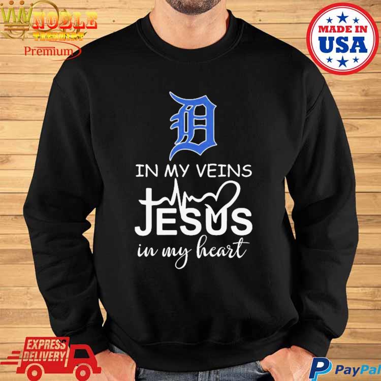 Detroit Tigers Logo 2023 In My Veins Jesus In My Heart Shirt - Peanutstee