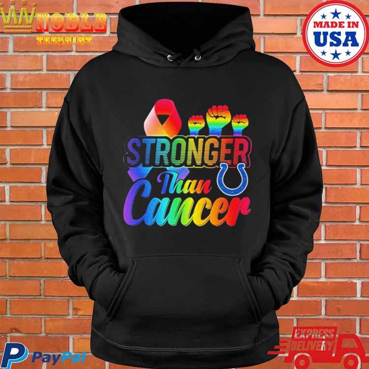 Official Indianapolis colts stronger than cancer T-shirt, hoodie, tank top,  sweater and long sleeve t-shirt