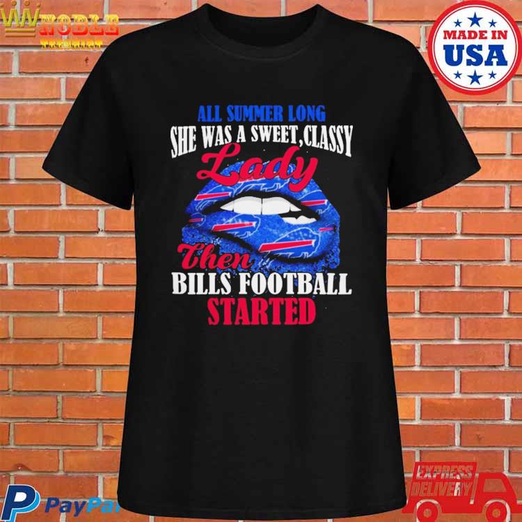 Buffalo Bills inspired Football Dripping Lips Women's Curvy Tee