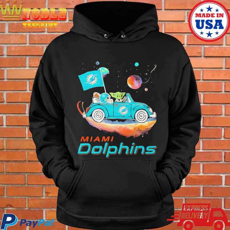 Official Master Yoda driving car star miamI dolphins Football 2023 T-shirt,  hoodie, tank top, sweater and long sleeve t-shirt