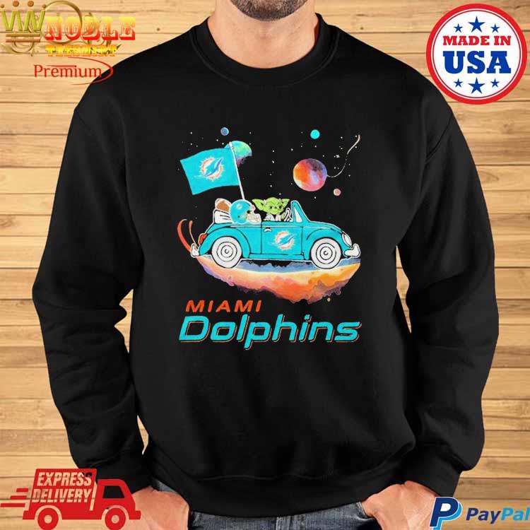 Official Master Yoda driving car star miamI dolphins Football 2023 T-shirt,  hoodie, tank top, sweater and long sleeve t-shirt