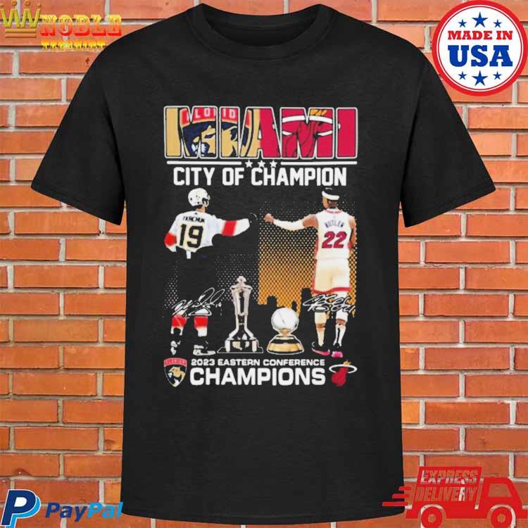 Miami City Of Champions Matthew Tkachuk Jimmy Butler 2023 Eastern Conference  Champions City Signatures Shirt