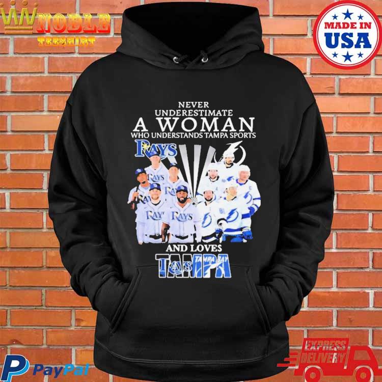 Never Underestimate A Woman Who Understands Sports Tampa Bay Buccaneers And  Tampa Bay Lightning Shirt - Shibtee Clothing