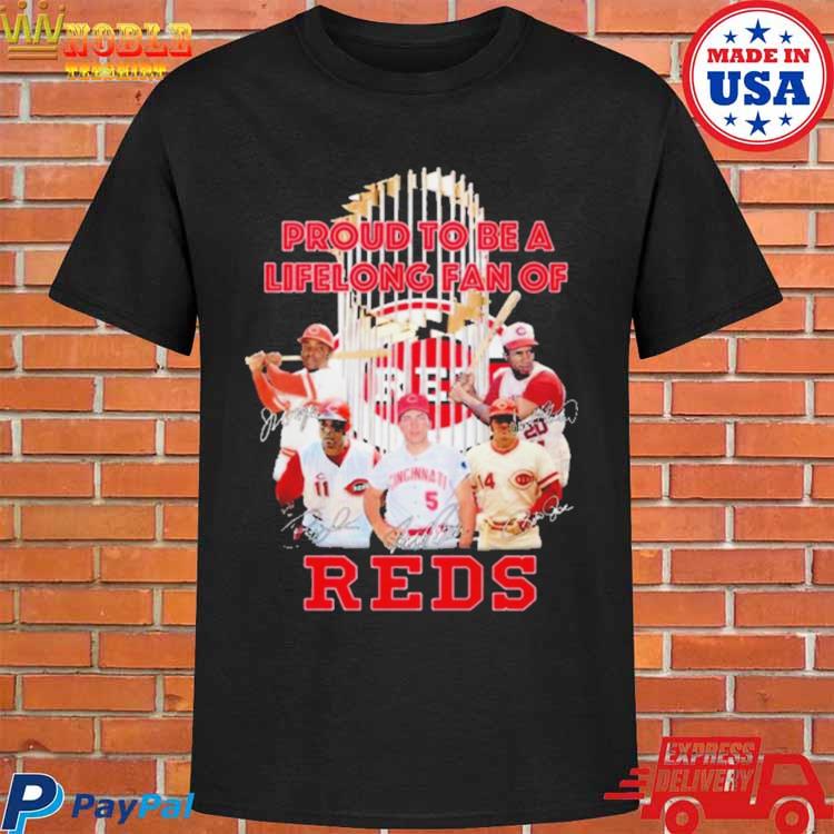 Official proud to be a lifelong fan of cincinnatI reds signatures 2023 T- shirt, hoodie, tank top, sweater and long sleeve t-shirt