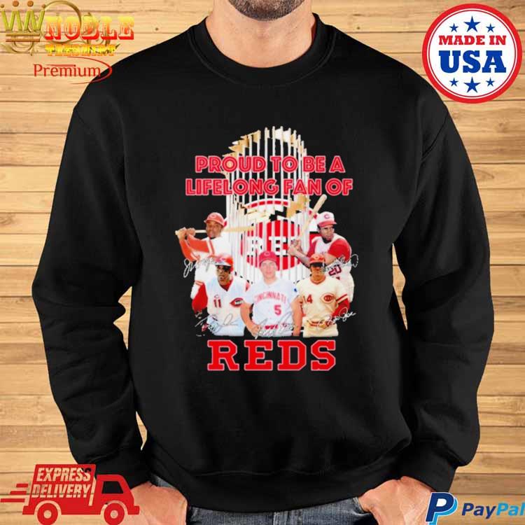 Official proud to be a lifelong fan of cincinnatI reds signatures 2023 T- shirt, hoodie, tank top, sweater and long sleeve t-shirt