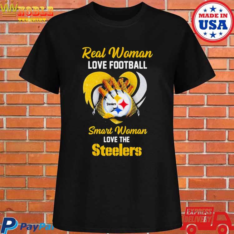 Real Women Love Football Smart Women Love The Pittsburgh Steelers Heart  Diamond 2023 T Shirt