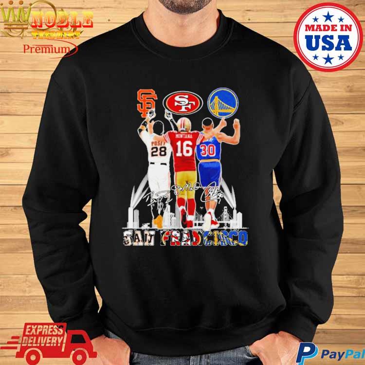Official San francisco city buster posey Joe Montana stephen curry  signatures T-shirt, hoodie, tank top, sweater and long sleeve t-shirt