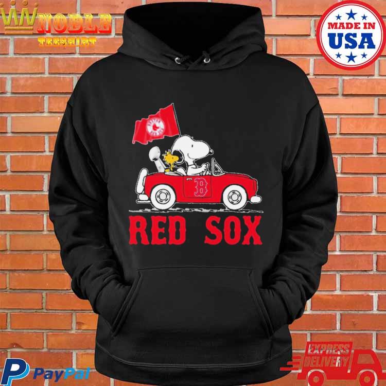 Snoopy and Woodstock driving car Boston Red Sox shirt, hoodie