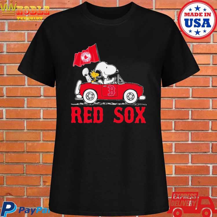 Snoopy and Woodstock driving car Boston Red Sox shirt, hoodie