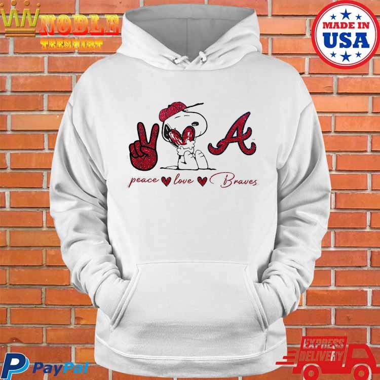 Design snoopy Atlanta Braves Peace Love Braves Shirt, hoodie, sweater, long  sleeve and tank top