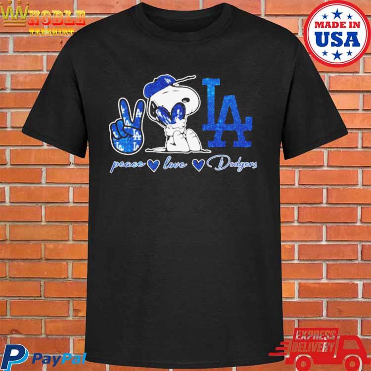 Official Snoopy los angeles Dodgers peace love Dodgers T-shirt