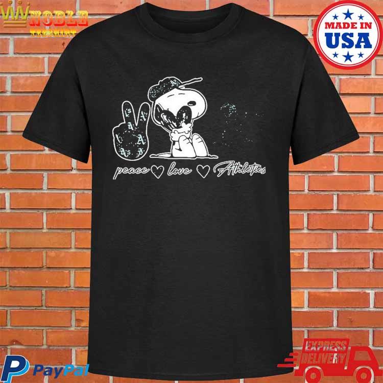 Official snoopy peace love oakland athletics T-shirt, hoodie, sweater, long  sleeve and tank top
