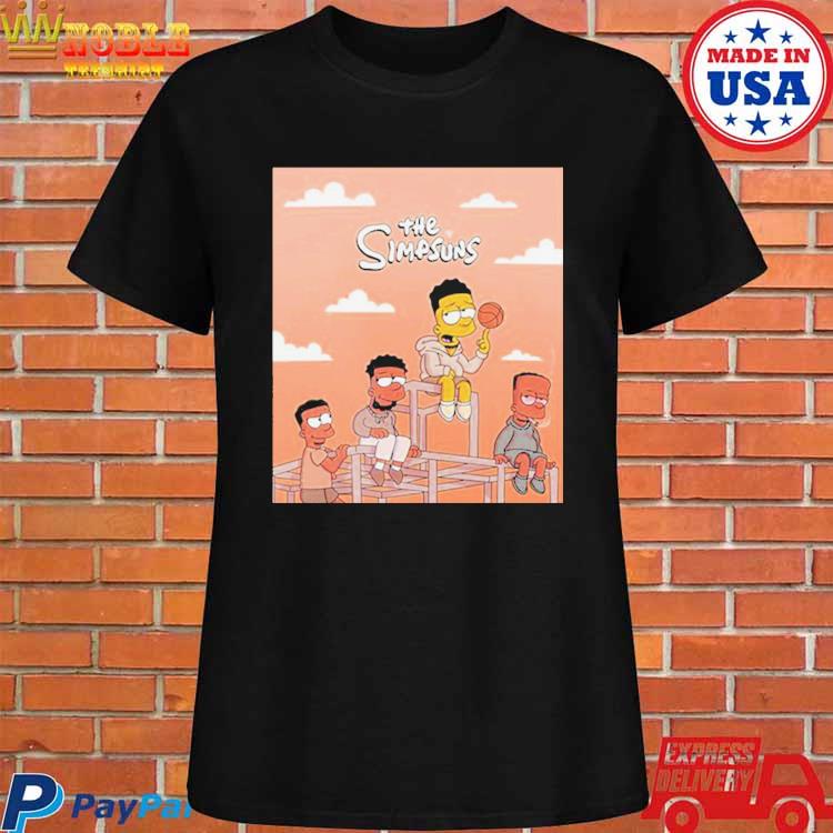 The NBA Team Phoenix Suns x The Simpsons as The Simpsuns Funny Collab 3D T- Shirt - Binteez