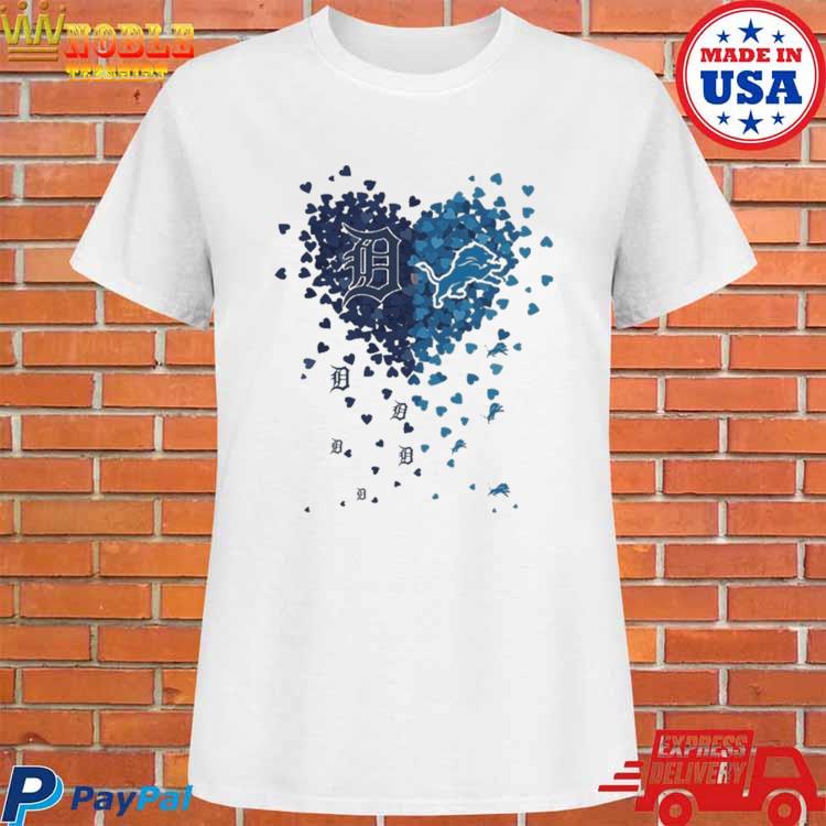 Detroit Tigers Detroit Lions Tiny Heart Shape 2023 T-shirt,Sweater, Hoodie,  And Long Sleeved, Ladies, Tank Top