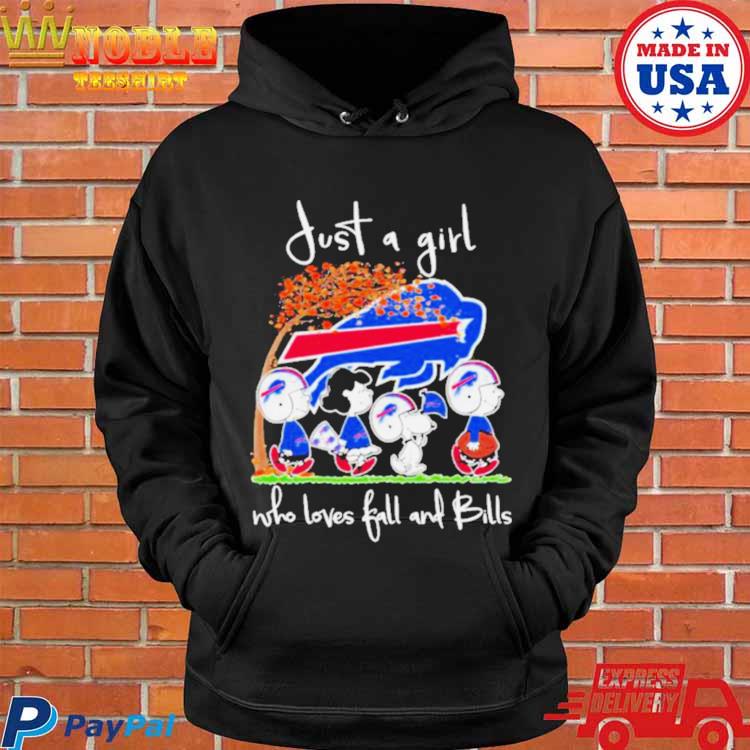 Snoopy Peanuts Just A Girl Who Loves Fall And Buffalo Bills Shirt, hoodie,  sweater, long sleeve and tank top