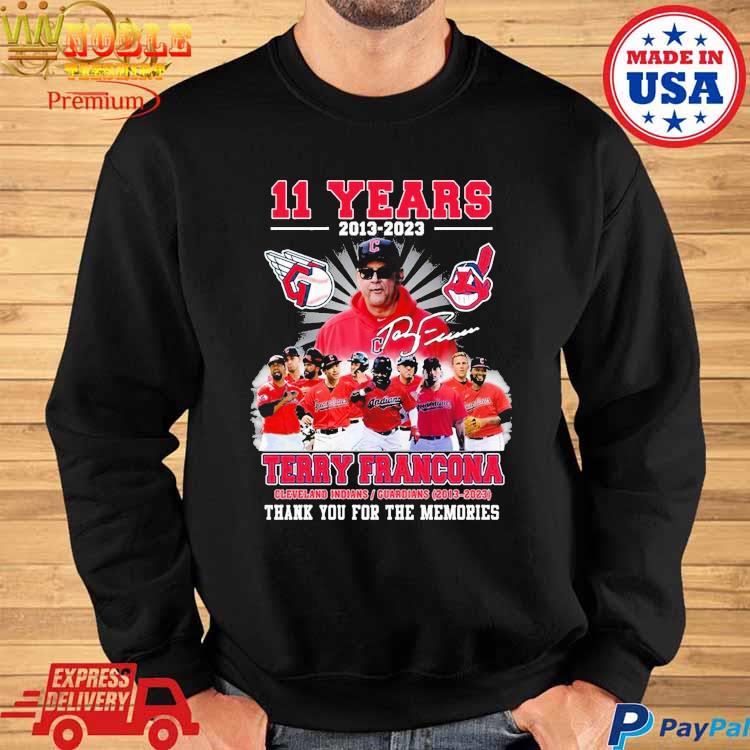 11 Years 2013 – 2023 Terry Francona Thank You For The Memories Signatures T  Shirt, hoodie, sweater, long sleeve and tank top