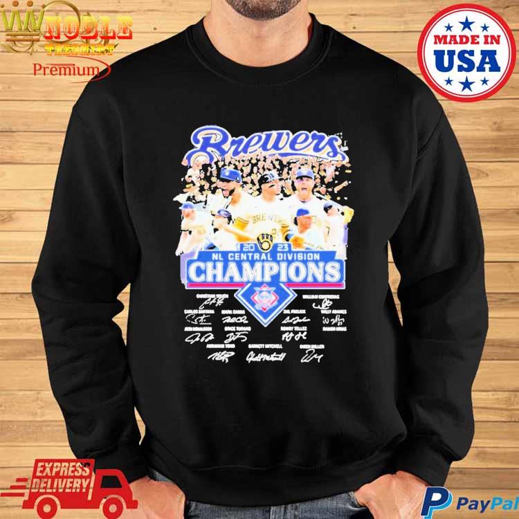 Official Brewers team 2023 nl central Division champions postseason  signatures T-shirt, hoodie, tank top, sweater and long sleeve t-shirt