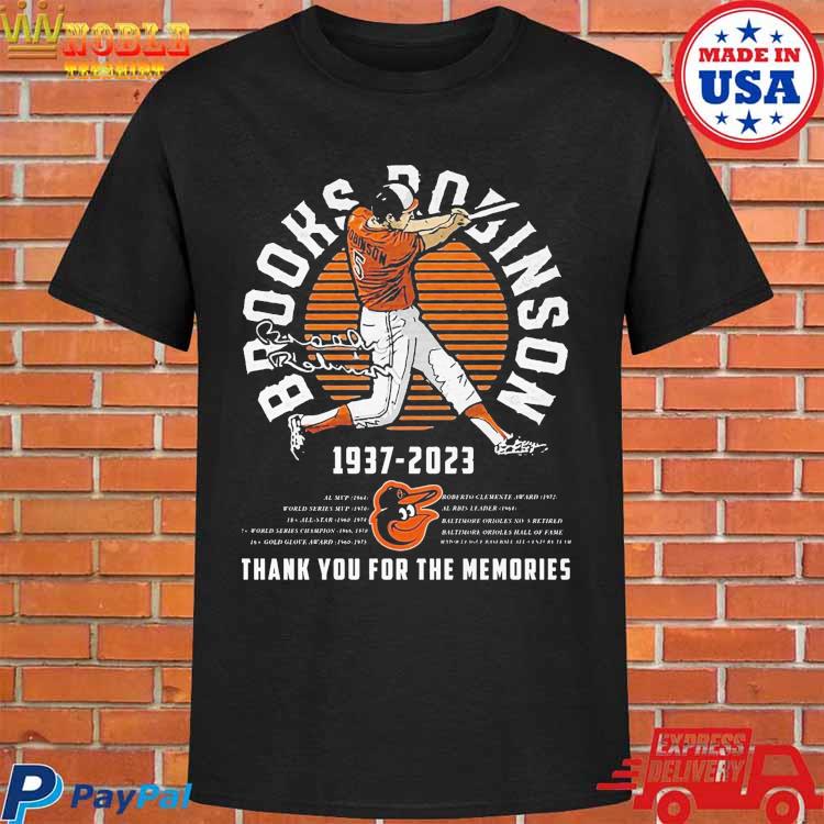 Brooks Robinson Baltimore Orioles 1937 2023 thank you for the memories  signature shirt, hoodie, sweater, long sleeve and tank top