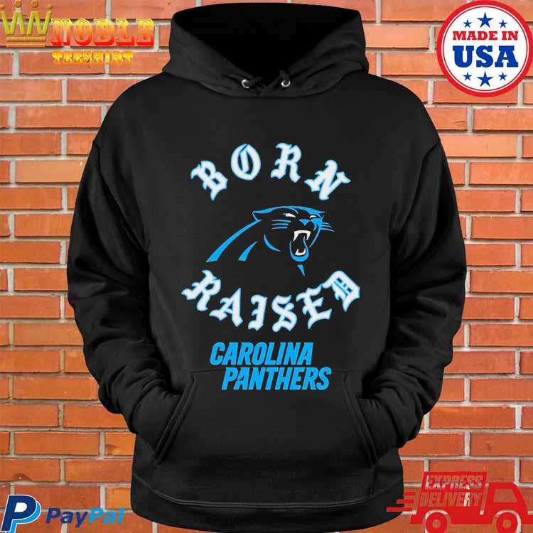 Unisex Born x Raised Black Carolina Panthers Pullover Hoodie Size: 4XL