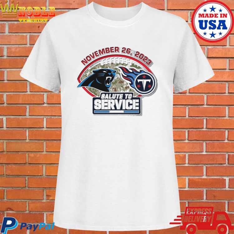 Official Carolina panthers vs Tennessee Titans gameday salute to service  november 26 2023 T-shirt, hoodie, tank top, sweater and long sleeve t-shirt