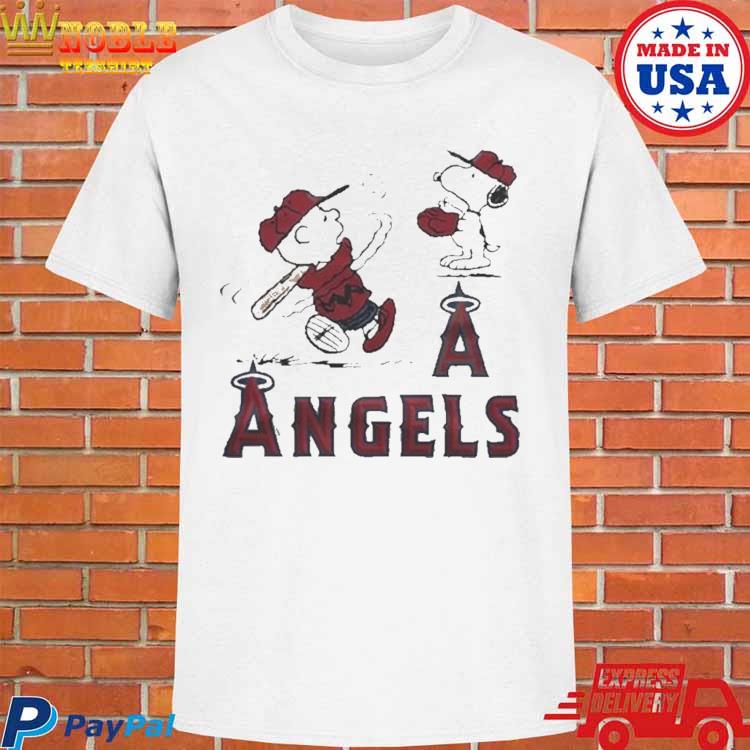 Official Charlie brown and Snoopy playing baseball los angeles angels mlb  2023 T-shirt, hoodie, tank top, sweater and long sleeve t-shirt