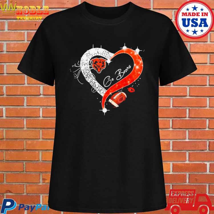 Official chicago Bears Go Bears Diamond Heart 2023 shirt,Sweater, Hoodie,  And Long Sleeved, Ladies, Tank Top